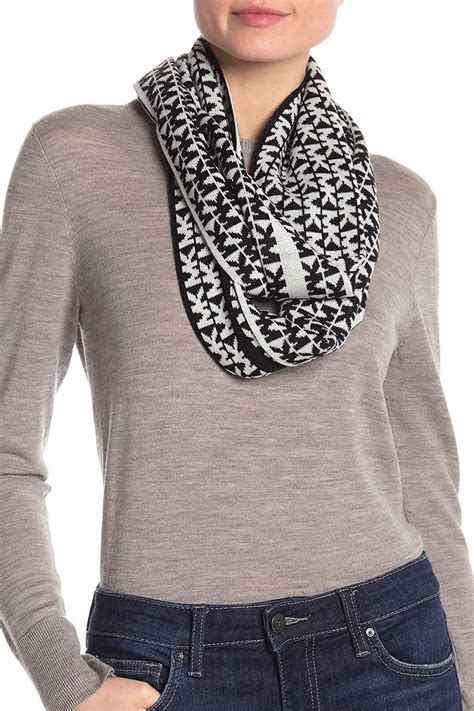 Michael Kors Black & White Infinity Scarf 